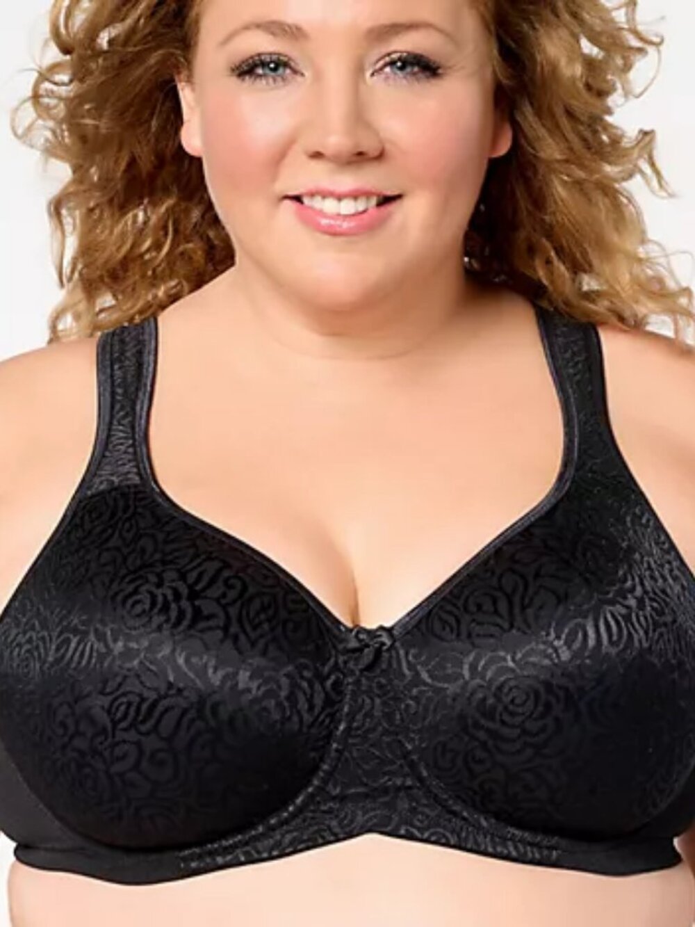 Breezies Wild Rose Seamless Underwire Support Bra - Blk Sz 36B a679226